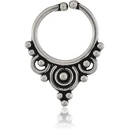 nemichand jewels Pure 925 Sterling Silver Septum Nose Rings For Women - Non Pierced nose (SS-NR-05)-picture-12