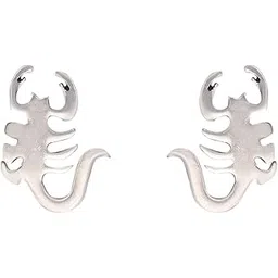 nemichand jewels Pure Silver 925 scorpion studs/earrings for men-picture-29