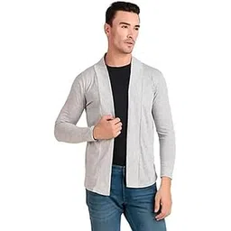nemoux Men’s Cotton Shrug | Open Full Sleeve Shawl Cardigan for Men, Best for Casual Wea (IN, Alpha, XL, Light Grey)-picture-43