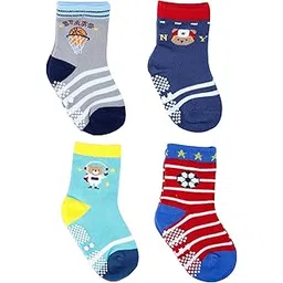 neobaby Dotted Anti Slip Grip Socks for 1 Year to 5 Years Kids Boys & Girls (Assorted/Random Designs)-picture-18