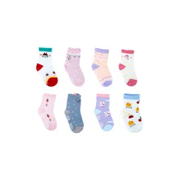 NEOBABY Kids Pack Of 8 Ankle-Length Cotton Socks-picture-40