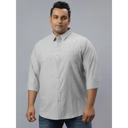 NEON CHILLIE Men Plus Size Comfort Fit Micro Ditsy Printed Spread Collar Casual Shirt-picture-34
