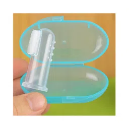 NeonateCare Baby Silicone Soft Bristles Finger Tooth Brush With Tongue Cleaner Back And Travel Protective Case Soft Baby Toothbrush For Babies Oral Hygienic Care - Multicolor-picture-27