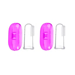 NeonateCare Baby Silicone Soft Bristles Finger Tooth Brush With Tongue Cleaner Back And Travel Protective Case Soft Baby Toothbrush For Babies Oral Hygienic Care (PINK - PINK)( Color and design may vary)-picture-24