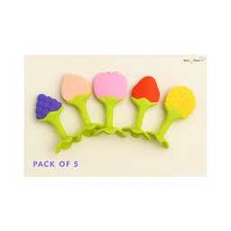 NeonateCare Baby Teething Toys Pack of 5 - Silicone BPA Free Natural Organic Freezer Safe Teethers for Newborn Infant -  Soft & Textured - Babies Shower Gift (Pack of 5)( Color and design may vary)-picture-21