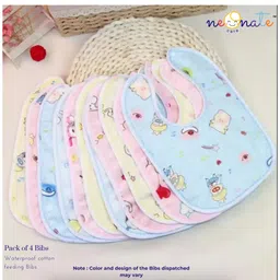 NeonateCare Baby Waterproof Cotton Feeding Bibs Apron Reusable Durable Long Lasting for Babies Girls Boys- Multicolor ( color and design may vary)-picture-15