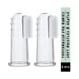 neonatecare Neonate Care Baby Silicone Finger Toothbrush with the case for Easy Cleaning Massaging Soothing Gums and Oral Hygiene Pack of 2 - White ( color and design may vary)-picture-41