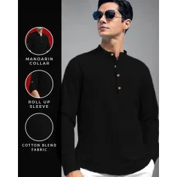 neonomad Men Mandarin-Collar Slim Fit Kurta image 5