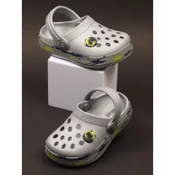 NEOZ Boys Grey & Green Rubber Clogs-picture-34