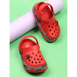 NEOZ Boys Red & Beige Rubber Clogs-picture-38