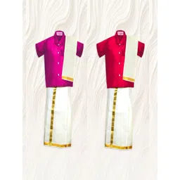 NEPPE'S WORLD Kids Pack Of 2 Shirt Collar Neck Shirt With Vesti Clothing Set-picture-17