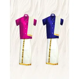 NEPPE'S WORLD Pack Of 2 Shirt Collar Shirt With Dhoti-picture-30