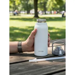 Nertz Lifestyle White Single Stainless Steel Solid Double Wall Vacuum Water Bottle-picture-54