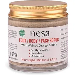 Nesa Walnut Scrub - 100 Gms | Body, Face, and Foot Scrub | Gentle Exfoliation and Cleansing | Natural Ingredients | Suitable for All Skin Types-picture-30