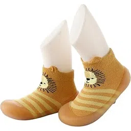 neska moda 12 To 15 Months Baby Boys & Girls Feet-Hugging Design Anti-Skid Silicon Sole Rubber Socks Shoes/Booties (Yellow)-BT3515-picture-24