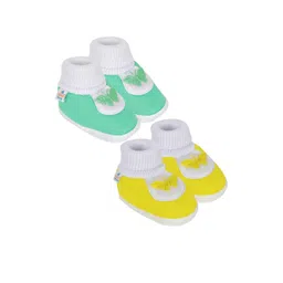 Neska Moda 3 To 12 Months Baby Boys & Baby Girls Set of 2 Pair Combo Cute Cotton Butterfly Booties-picture-36