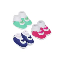 NESKA MODA 6 To 12 Month 3 Pair Set Newborn Unisex Baby Skin Friendly Soft Cotton Butterfly Booties-picture-37