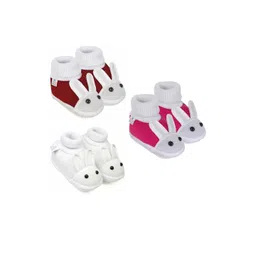 NESKA MODA 6 To 12 Months Baby Boys & Baby Girls 3 Pair Combo Pack Cute Soft Cotton Rabbit Booties-picture-39