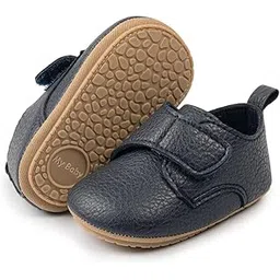 neska moda 6 to 12 Months Baby Boys & Girls Anti-Skid Synthetic Hook & Loop Navy Blue Shoe Booties-BT5110-picture-30