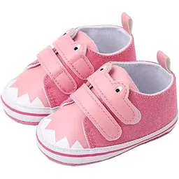 neska moda 6 To 12 Months Baby Boys & Girls Canvas Double Hook & Loop Closure Booties (Pink) - BT5162-picture-19