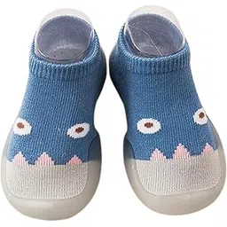 neska moda 6 To 12 Months Baby Boys & Girls Feet-Hugging Design Anti-Skid Silicon Sole Rubber Socks Shoes/Booties (Blue,Grey)-BT3531-picture-21