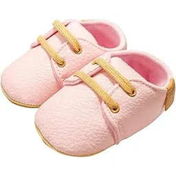 neska moda 6 To 12 Months Baby Boys & Girls Synthetic Leather Solid Lace-Up Closure Booties (Pink) - BT5114-picture-23