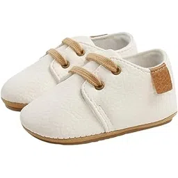 neska moda 6 To 12 Months Baby Boys & Girls Synthetic Leather Solid Lace-Up Closure Booties (White) - BT5137-picture-26