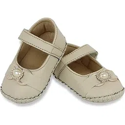 neska moda 6 To 12 Months Baby Girls Synthetic Leather self design Baby Sandal Booties-picture-27