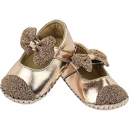 neska moda 6 To 12 Months Baby Girls Synthetic Leather Self design Sandal Booties-BT1610-picture-24