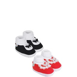 NESKA MODA Black Cotton Booties-picture-54