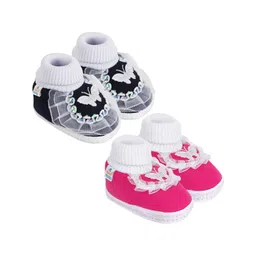 NESKA MODA Black Cotton Booties-picture-33