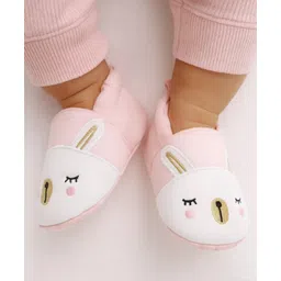 Neska Moda Bunny Face Applique Detailed Slip On Closure Booties - Pink-image-3