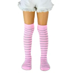 Neska Moda Cotton Elastane Striped Socks - Baby Pink-picture-10