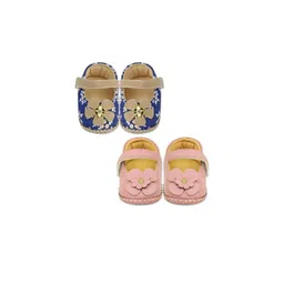 NESKA MODA Girls Pack Of 2 Blue & Pink PU Booties-picture-38