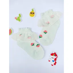 NESKA MODA Girls Printed Frill Lace Ankle-Length Socks-picture-41