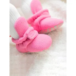 NESKA MODA Kids Cotton Fur Solid Velcro Booties-picture-48