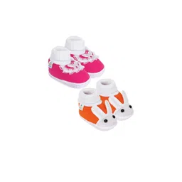 NESKA MODA Kids Pack Of 2 Butterfly & Rabbit Face Casual Cotton Frill Slip On Booties-picture-15