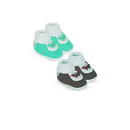 NESKA MODA Kids Pack Of 2 Butterfly Design Cotton Booties-picture-50