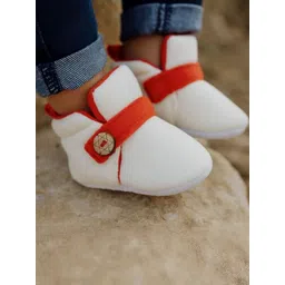 NESKA MODA Kids Side Button Velcro Cotton Booties-picture-53