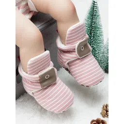NESKA MODA Kids Striped Velcro Cotton Booties-picture-13