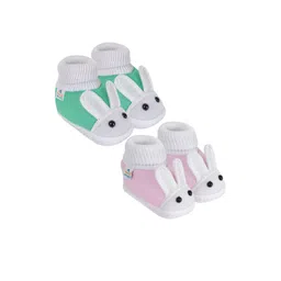 NESKA MODA Kids-Unisex Blue Cotton Booties-picture-18