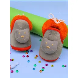 NESKA MODA Kids-Unisex Grey Cotton Booties image 2