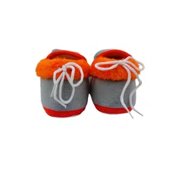NESKA MODA Kids-Unisex Grey Cotton Booties image 4