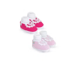 NESKA MODA Kids-Unisex Pack Of 2 Butterfly Design Casual Cotton Frill Booties-picture-35