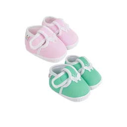 NESKA MODA Kids-Unisex Pack Of 2 Pink And Green Casual Cotton Booties-picture-15