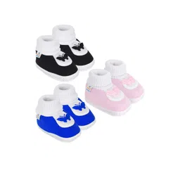 NESKA MODA Kids Unisex Pack Of 3 Front Butterfly Design Casual Cotton Booties-picture-19
