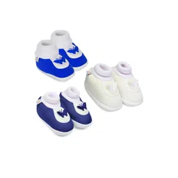 NESKA MODA Kids-Unisex Pack Of 3 Front Butterfly Design Casual Cotton Booties-picture-30