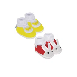 NESKA MODA Kids-Unisex Red Cotton Booties-picture-28