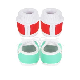 NESKA MODA Kids-Unisex Red Cotton Booties image 4