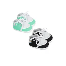 NESKA MODA Kids-Unisex Sea Green Cotton Booties-picture-36